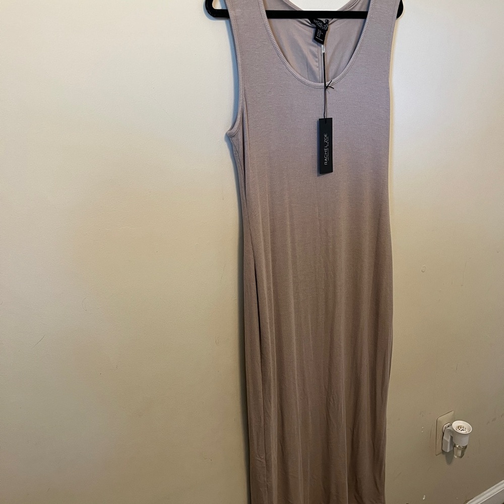 Rachel Zoe Tan Sleeveless Sheath Midi Dress